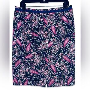 Paisley Print Women's Skirt - Pink and Blue